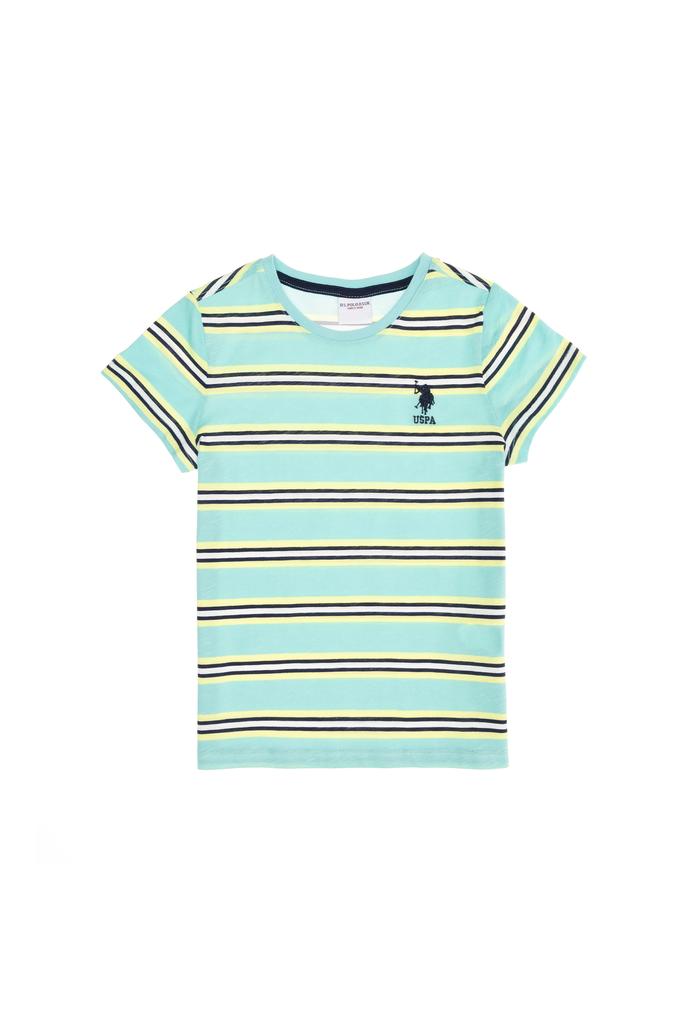 Çocuk Mint Yeşili Bisiklet Yaka Tişört