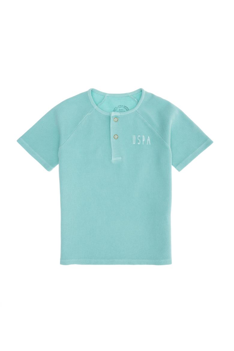 Çocuk Mint Yeşili Bisiklet Yaka Tişört