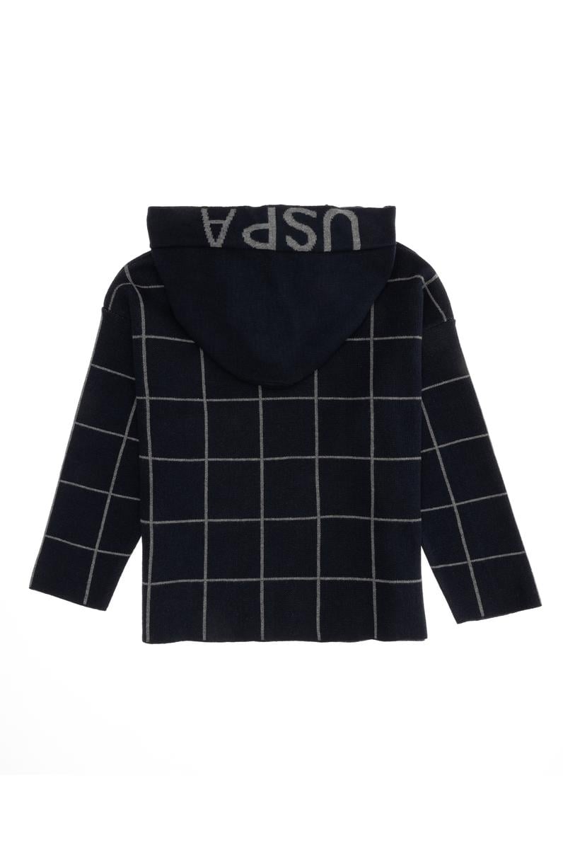 Erkek Çocuk Lacivert Kapüşonlu Kazak