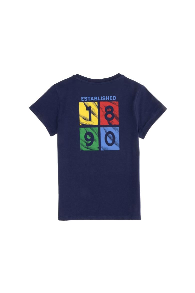Çocuk Lacivert Bisiklet Yaka Tişört - 50263286022