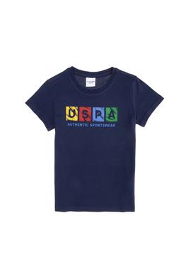 Çocuk Lacivert Bisiklet Yaka Tişört - 50263286022