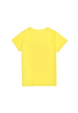 Çocuk Neon Sarı Bisiklet Yaka Tişört - 50265384004