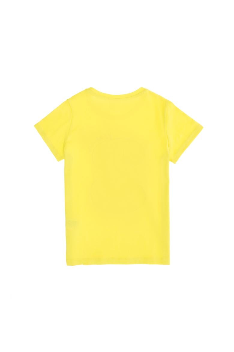 Çocuk Neon Sarı Bisiklet Yaka Tişört - 50265384004