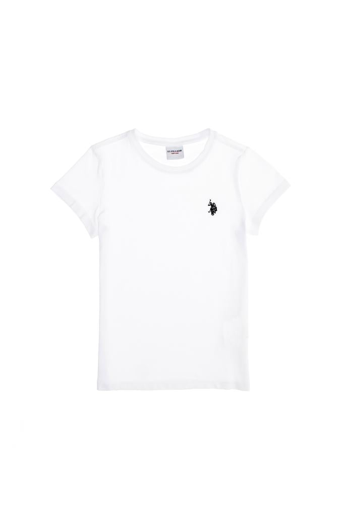 Erkek Çocuk Beyaz Basic Bisiklet Yaka Tişört