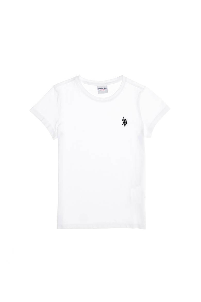 Erkek Çocuk Beyaz Basic Bisiklet Yaka Tişört