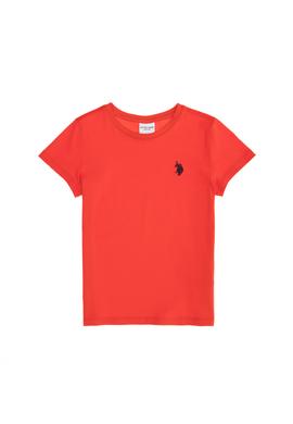 Erkek Çocuk Kırmızı Basic Bisiklet Yaka Tişört - 50263194030