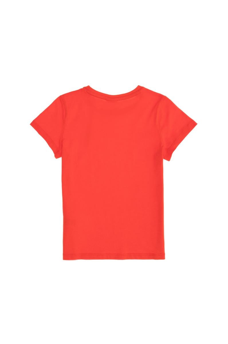 Erkek Çocuk Kırmızı Basic Bisiklet Yaka Tişört