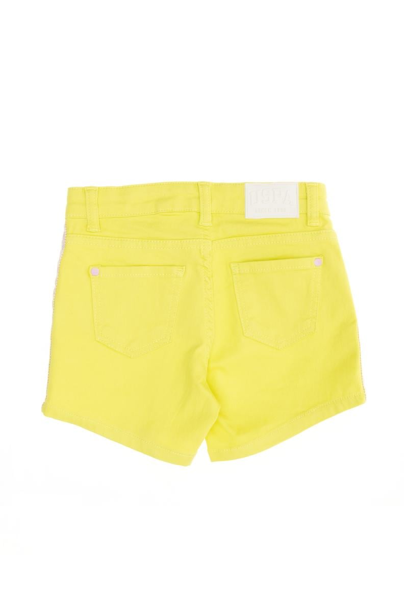 Kız Çocuk Neon Sarı Dokuma Şort