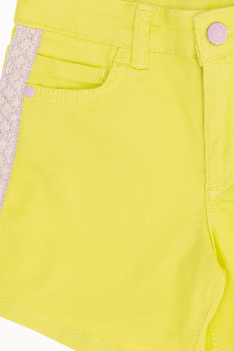 Kız Çocuk Neon Sarı Dokuma Şort - 50264061017