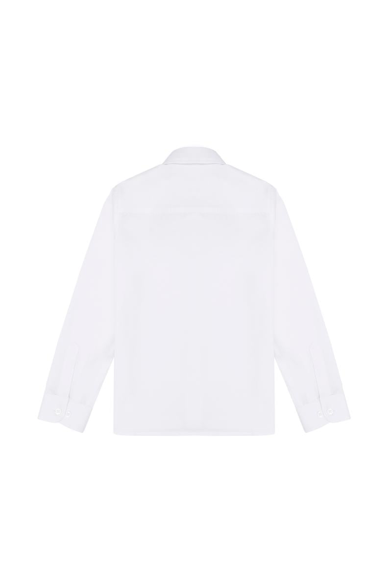 Erkek Çocuk Beyaz Uzun Kollu Basic Gömlek