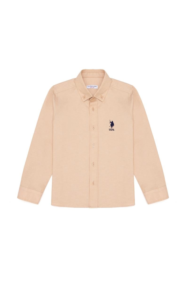 Erkek Çocuk Camel Uzun Kollu Basic Gömlek