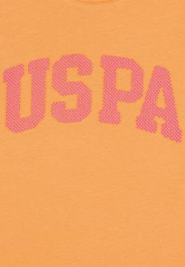 Kız Çocuk Turuncu Bisiklet Yaka Basic Tişört - 50264332126