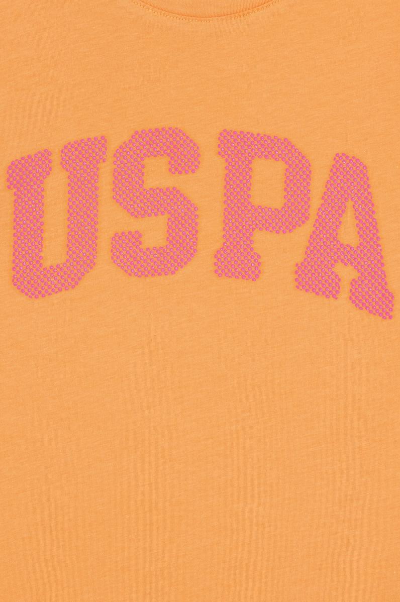 Kız Çocuk Turuncu Bisiklet Yaka Basic Tişört