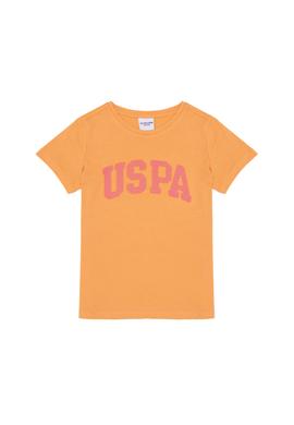 Kız Çocuk Turuncu Bisiklet Yaka Basic Tişört - 50264332126