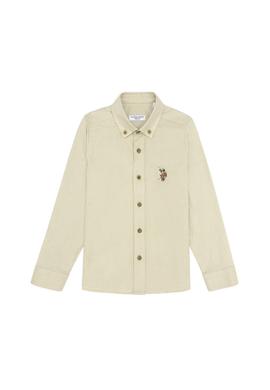 Erkek Çocuk Koyu Haki Uzun Kollu Basic Gömlek - 50263107243