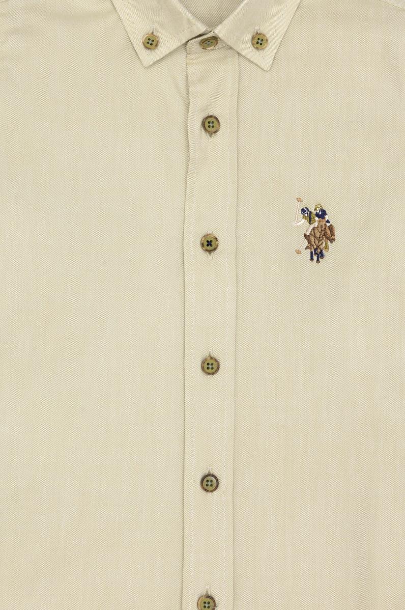 Erkek Çocuk Koyu Haki Uzun Kollu Basic Gömlek