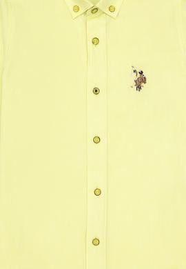Erkek Çocuk Neon Sarı Uzun Kollu Basic Gömlek - 50263107207