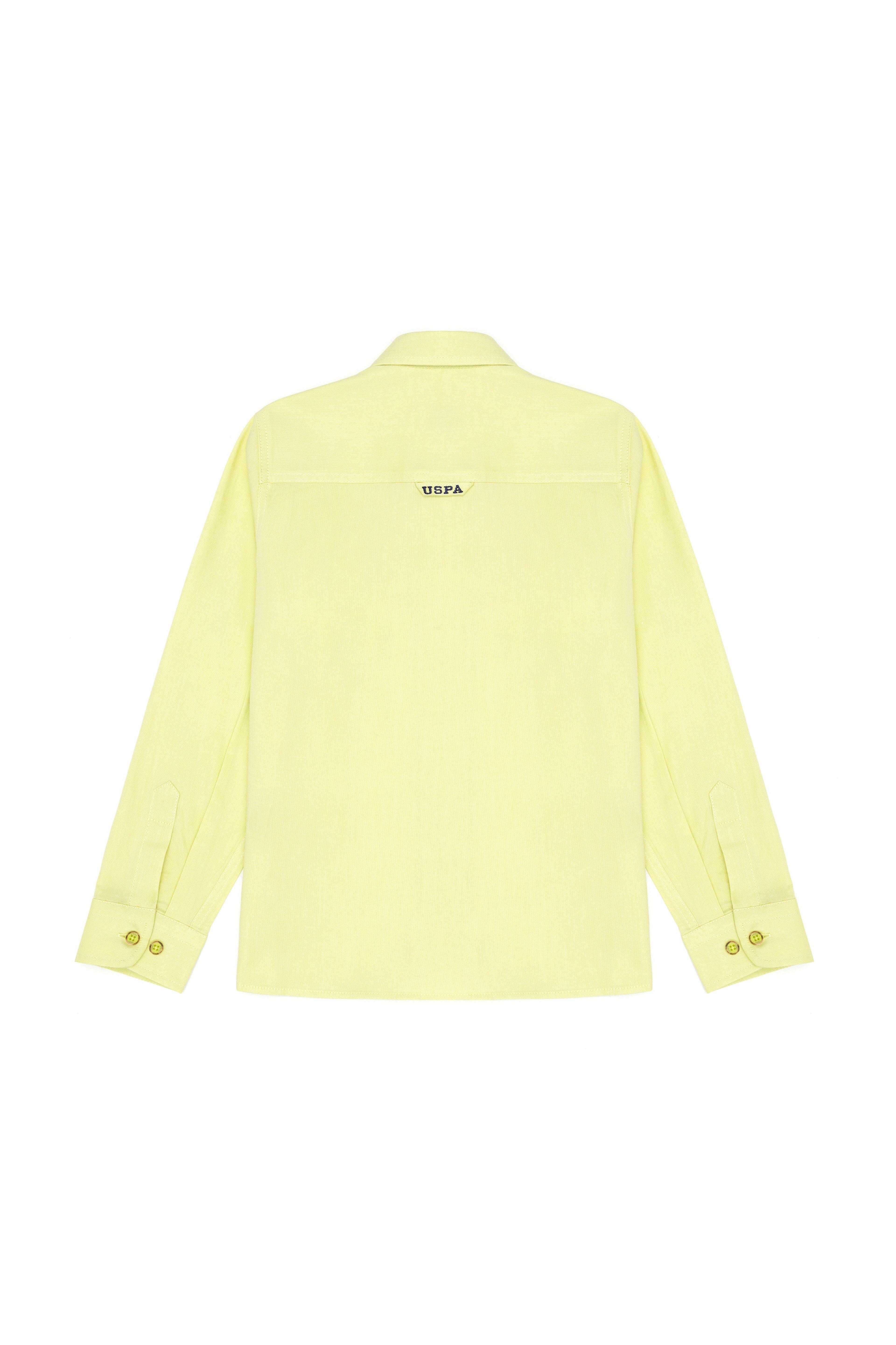 Erkek Çocuk Neon Sarı Uzun Kollu Basic Gömlek