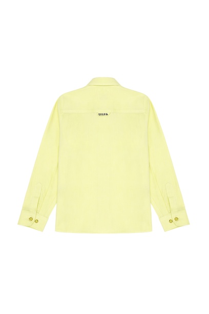 Erkek Çocuk Neon Sarı Uzun Kollu Basic Gömlek