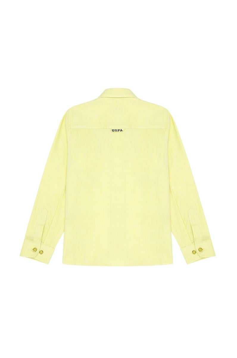 Erkek Çocuk Neon Sarı Uzun Kollu Basic Gömlek