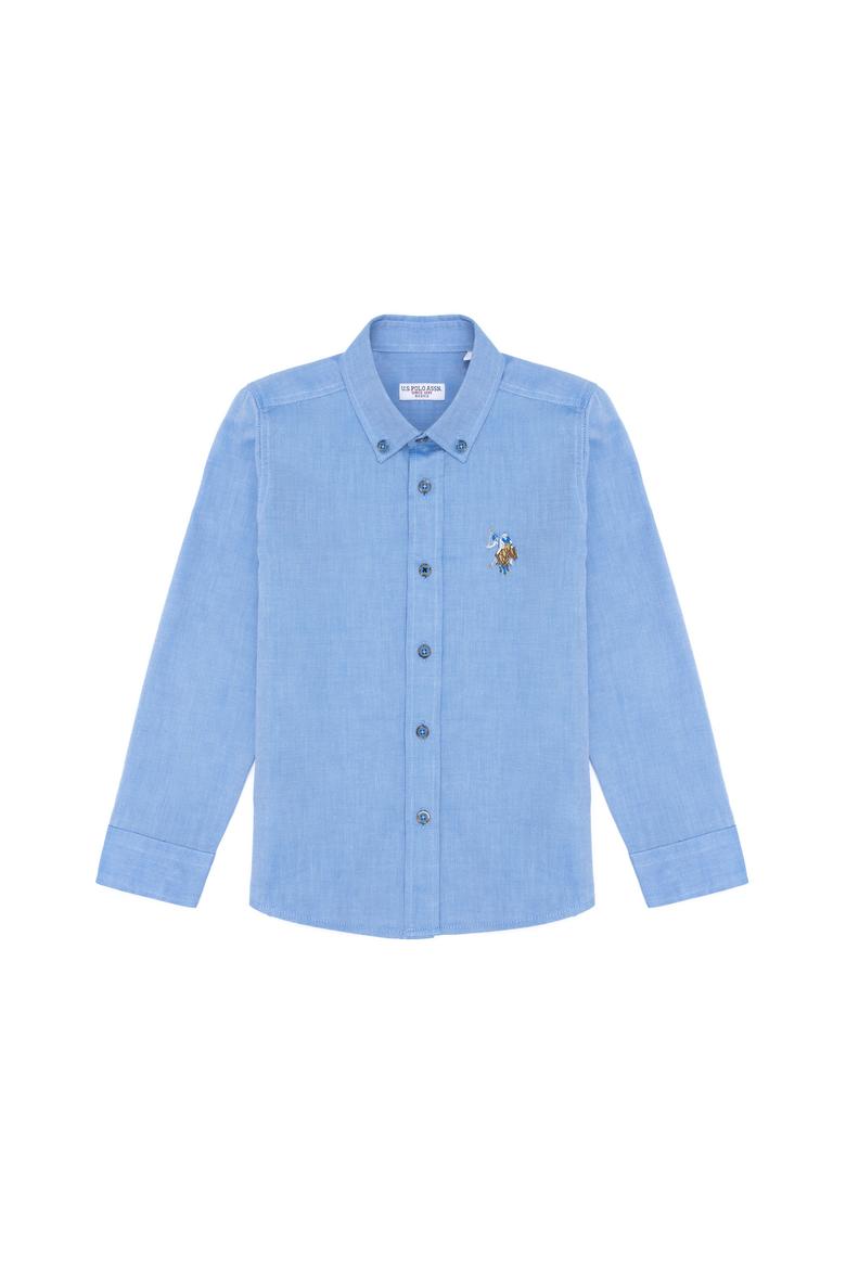 Erkek Çocuk Saks Uzun Kollu Basic Gömlek