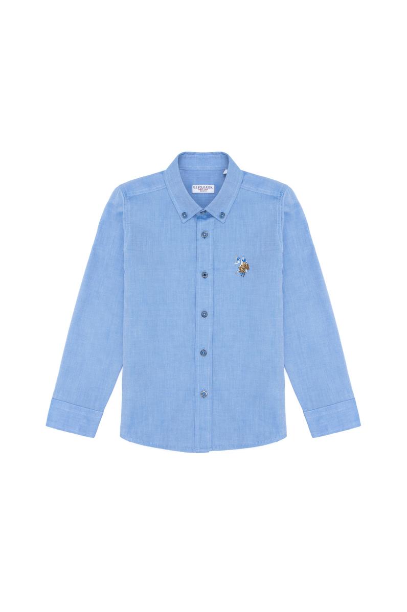 Erkek Çocuk Saks Uzun Kollu Basic Gömlek