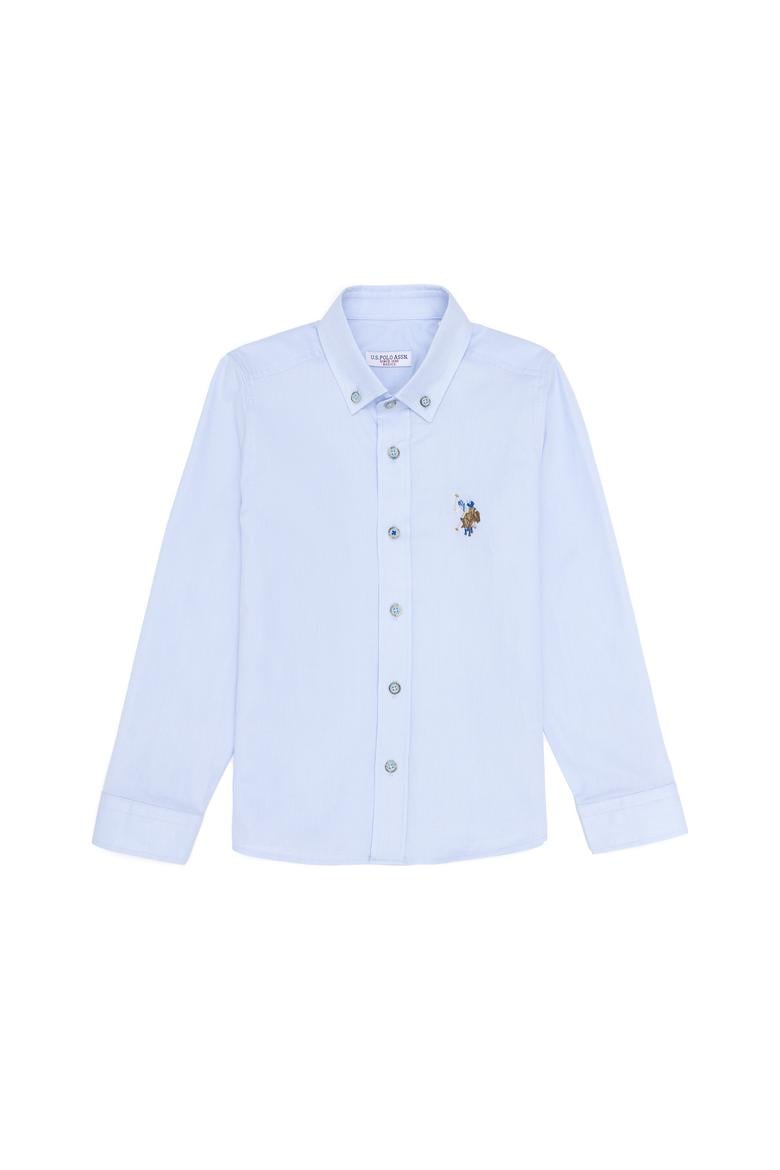 Erkek Çocuk Açık Mavi Uzun Kollu Basic Gömlek
