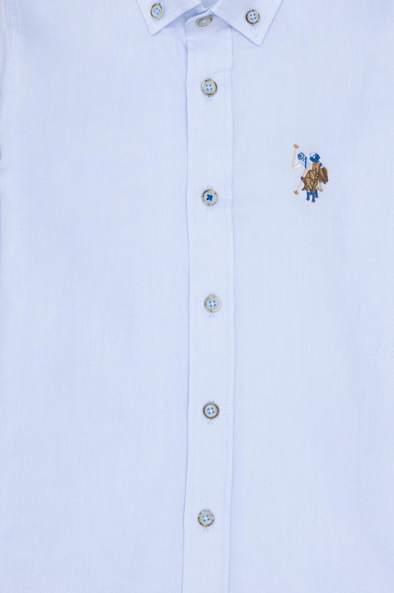 Erkek Çocuk Açık Mavi Uzun Kollu Basic Gömlek