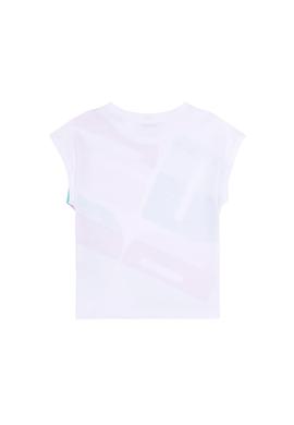 Kız Çocuk Bisiklet Yaka Beyaz Tişört - 50265385004