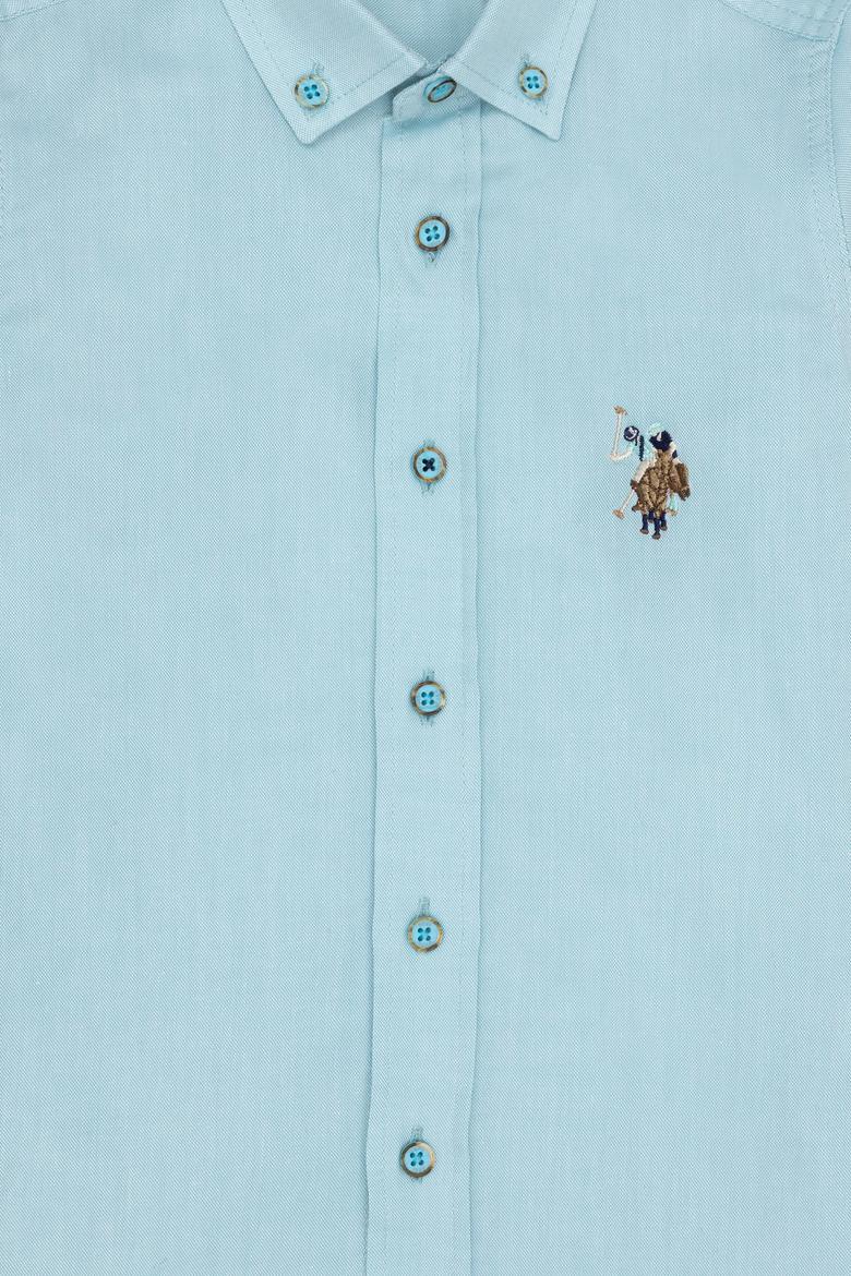 Erkek Çocuk Mint Uzun Kollu Basic Gömlek - 50263107171