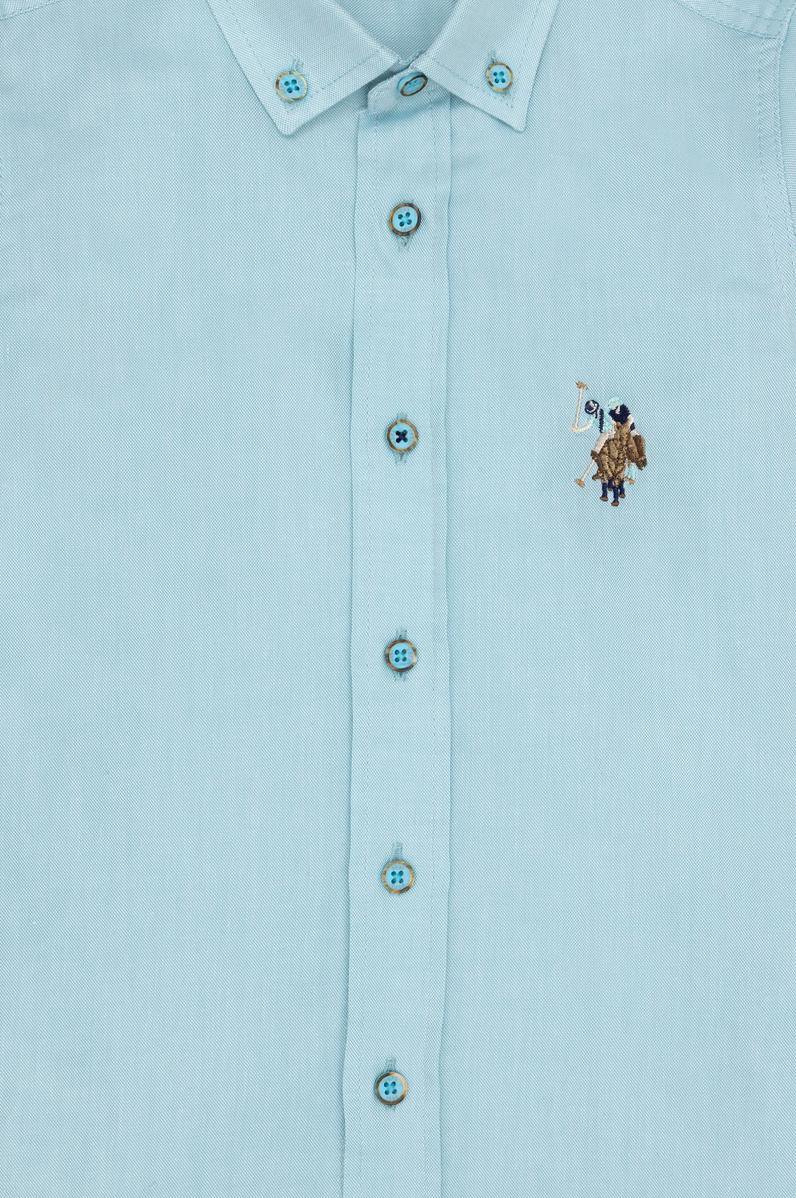 Erkek Çocuk Mint Uzun Kollu Basic Gömlek