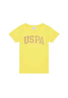 Kız Çocuk Neon Sarı Bisiklet Yaka Basic Tişört - 50264332166