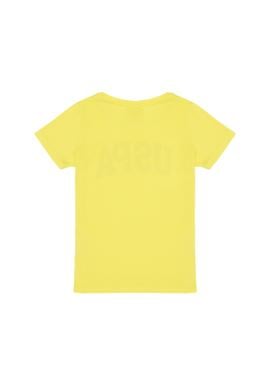 Kız Çocuk Neon Sarı Bisiklet Yaka Basic Tişört - 50264332166