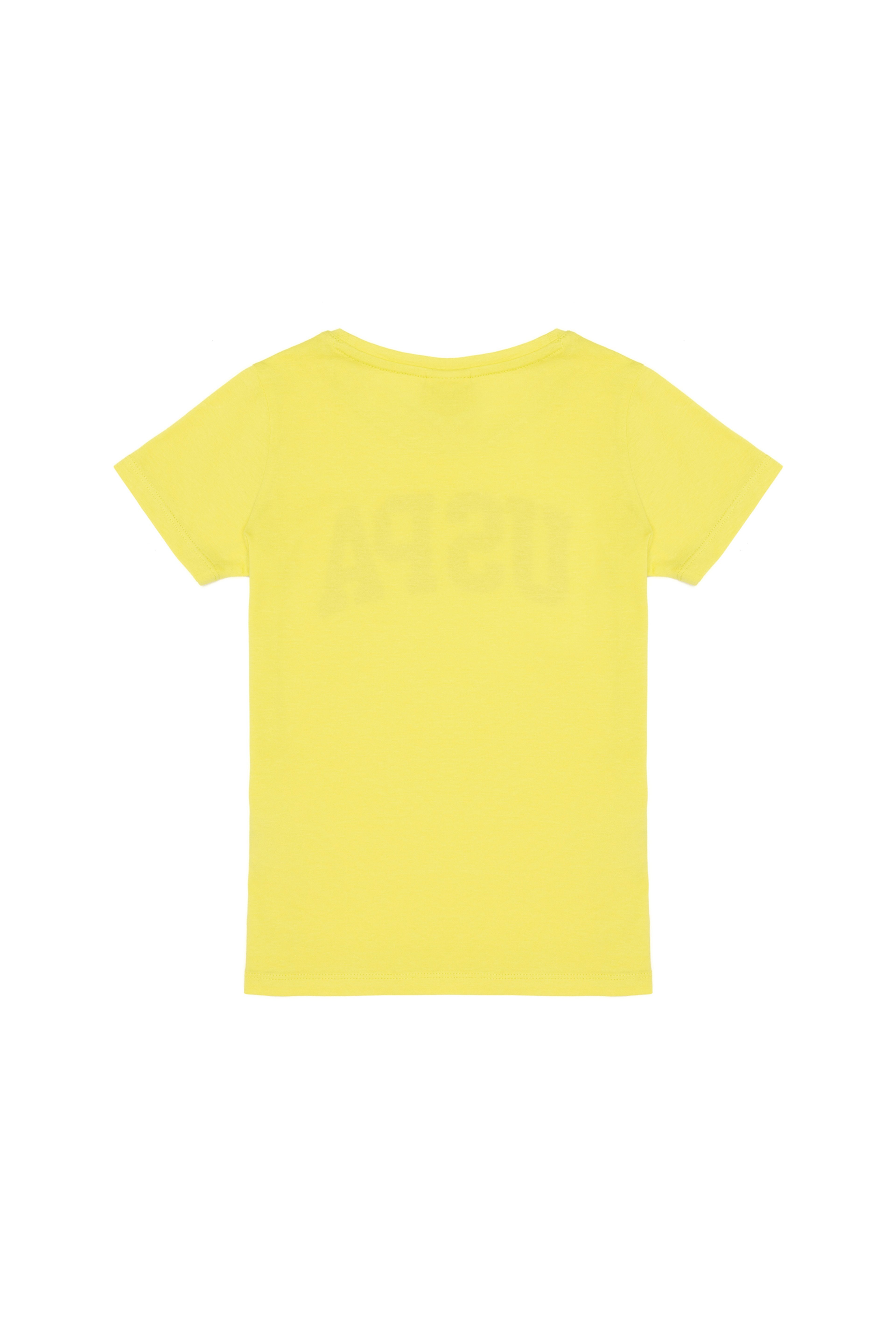 Kız Çocuk Neon Sarı Bisiklet Yaka Basic Tişört