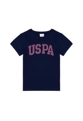 Kız Çocuk Lacivert Bisiklet Yaka Basic Tişört - 50264332036