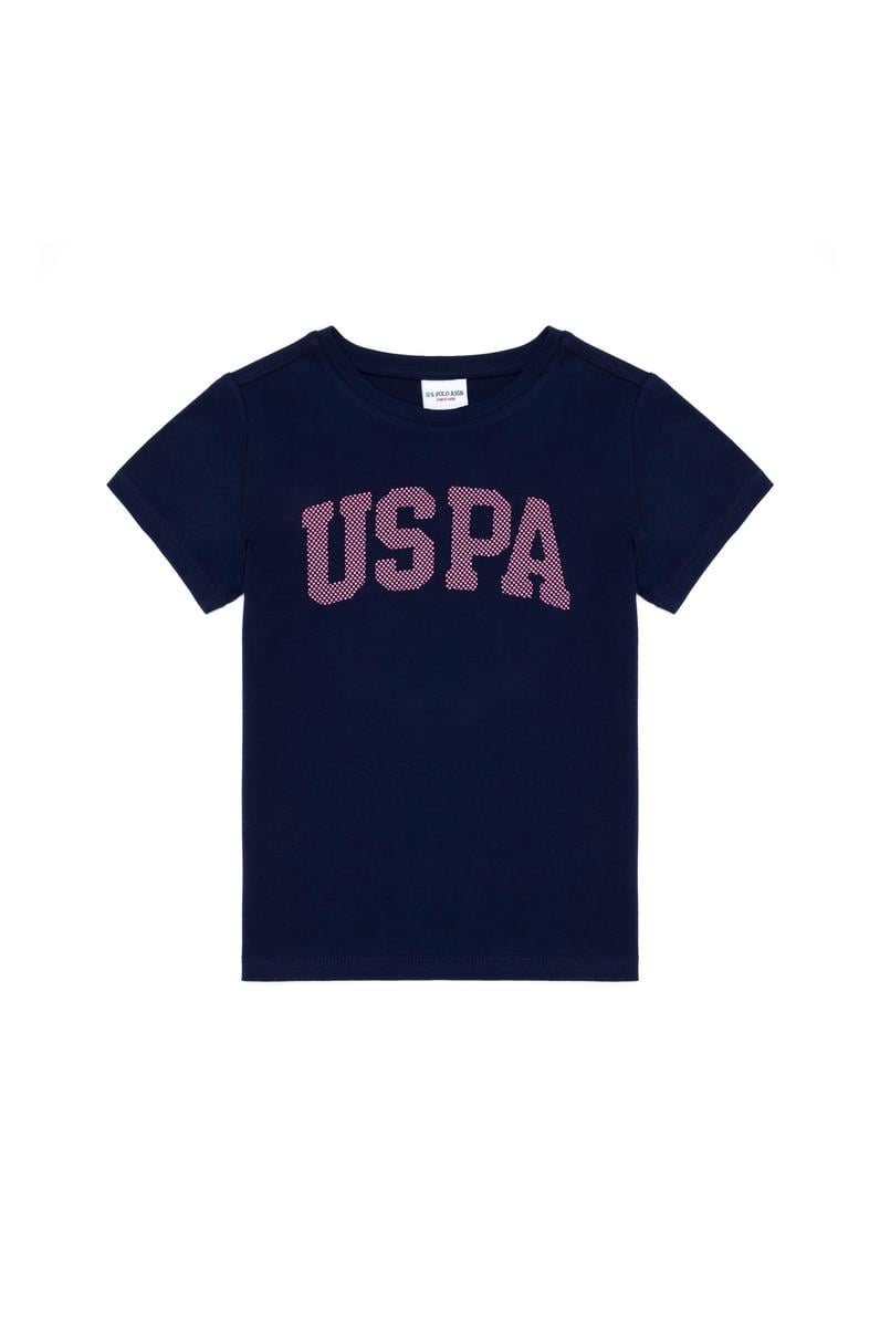 Kız Çocuk Lacivert Bisiklet Yaka Basic Tişört