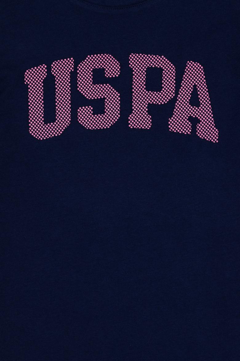 Kız Çocuk Lacivert Bisiklet Yaka Basic Tişört - 50264332036