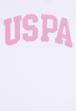 Kız Çocuk Beyaz Bisiklet Yaka Basic Tişört - 50264332015