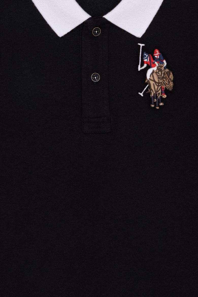 Erkek Çocuk Siyah Basic Polo Yaka Tişört - 50263006185