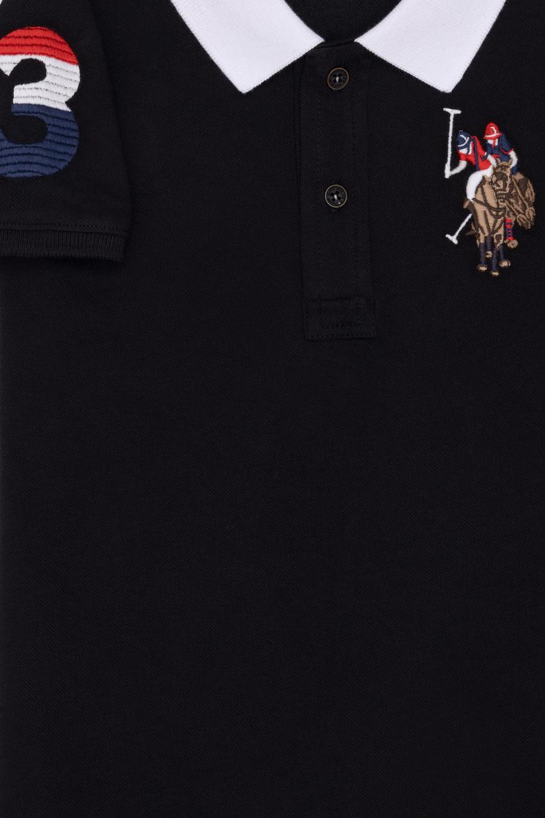 Erkek Çocuk Siyah Basic Polo Yaka Tişört - 50263006185