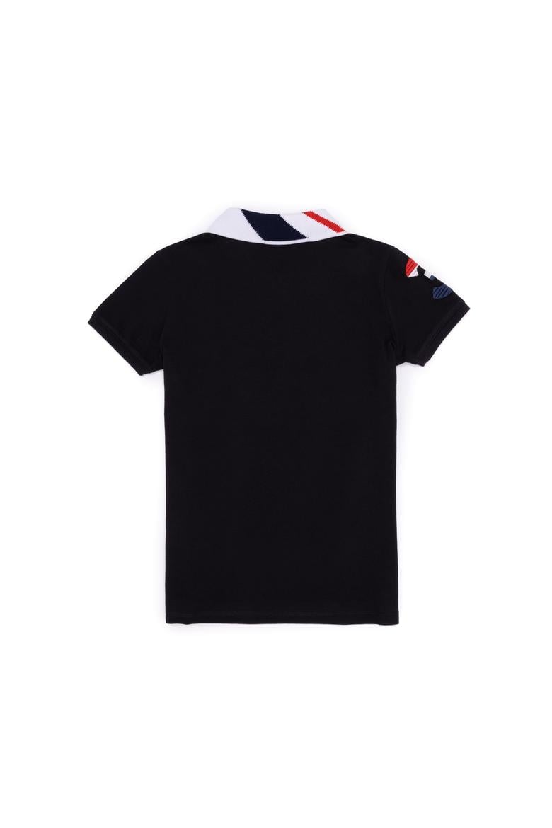 Erkek Çocuk Siyah Basic Polo Yaka Tişört - 50263006185