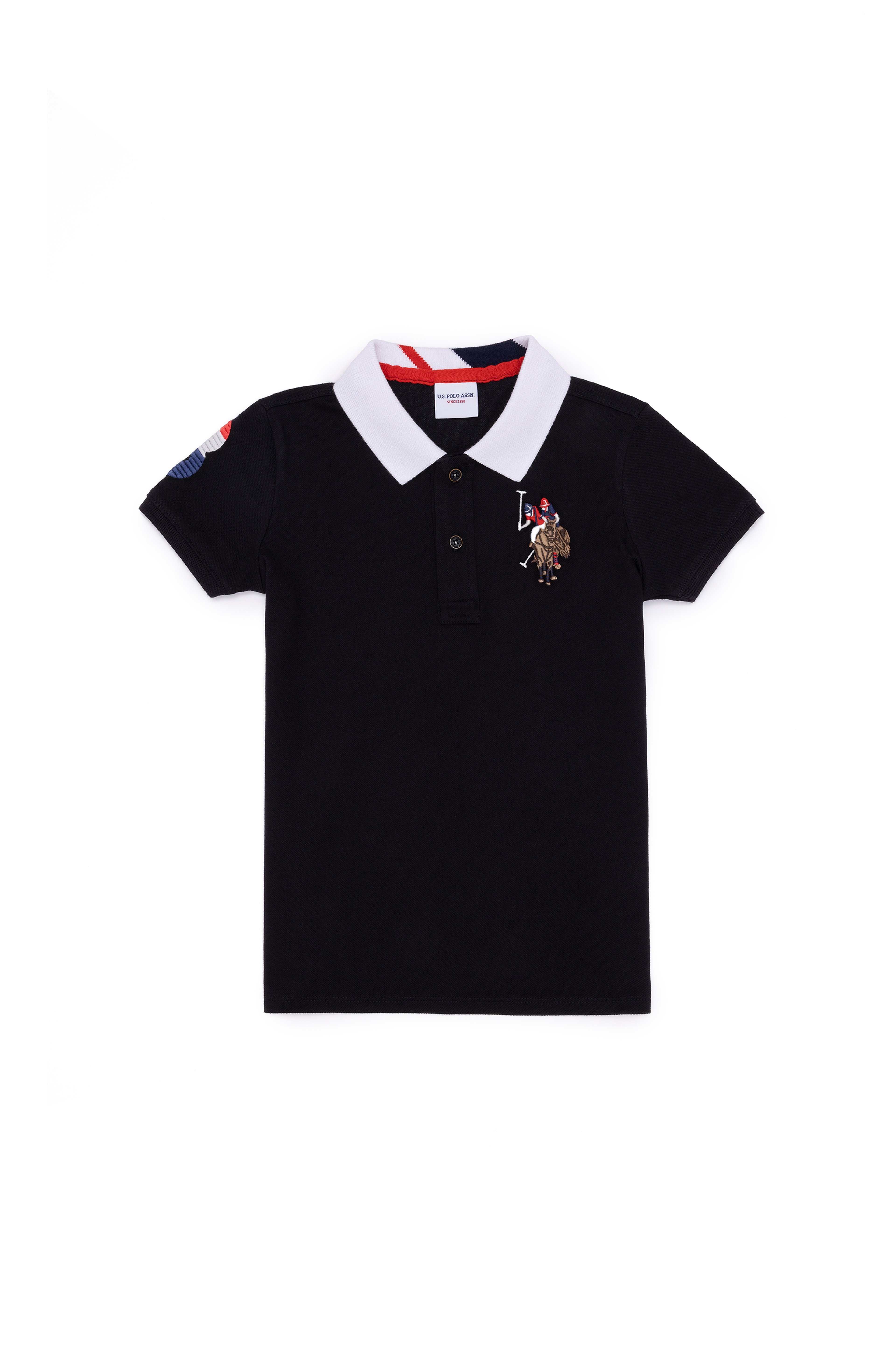 Erkek Çocuk Siyah Basic Polo Yaka Tişört - Image 1