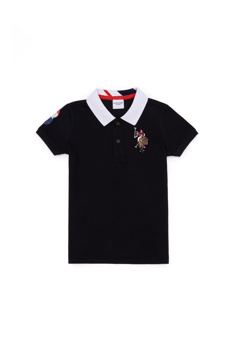 Erkek Çocuk Siyah Basic Polo Yaka Tişört