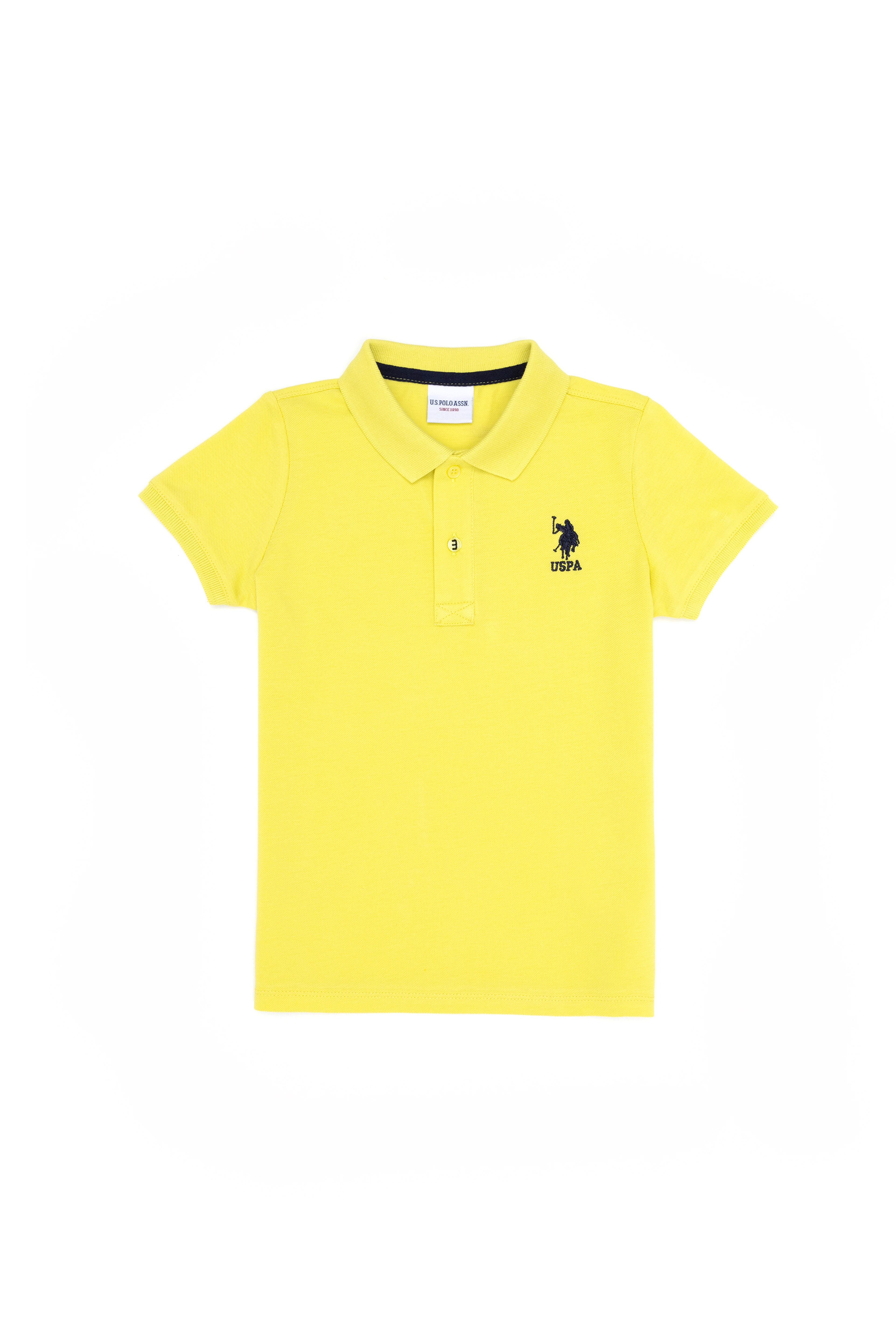 Erkek Çocuk Neon Sarı Basic Polo Yaka Tişört - Image 1