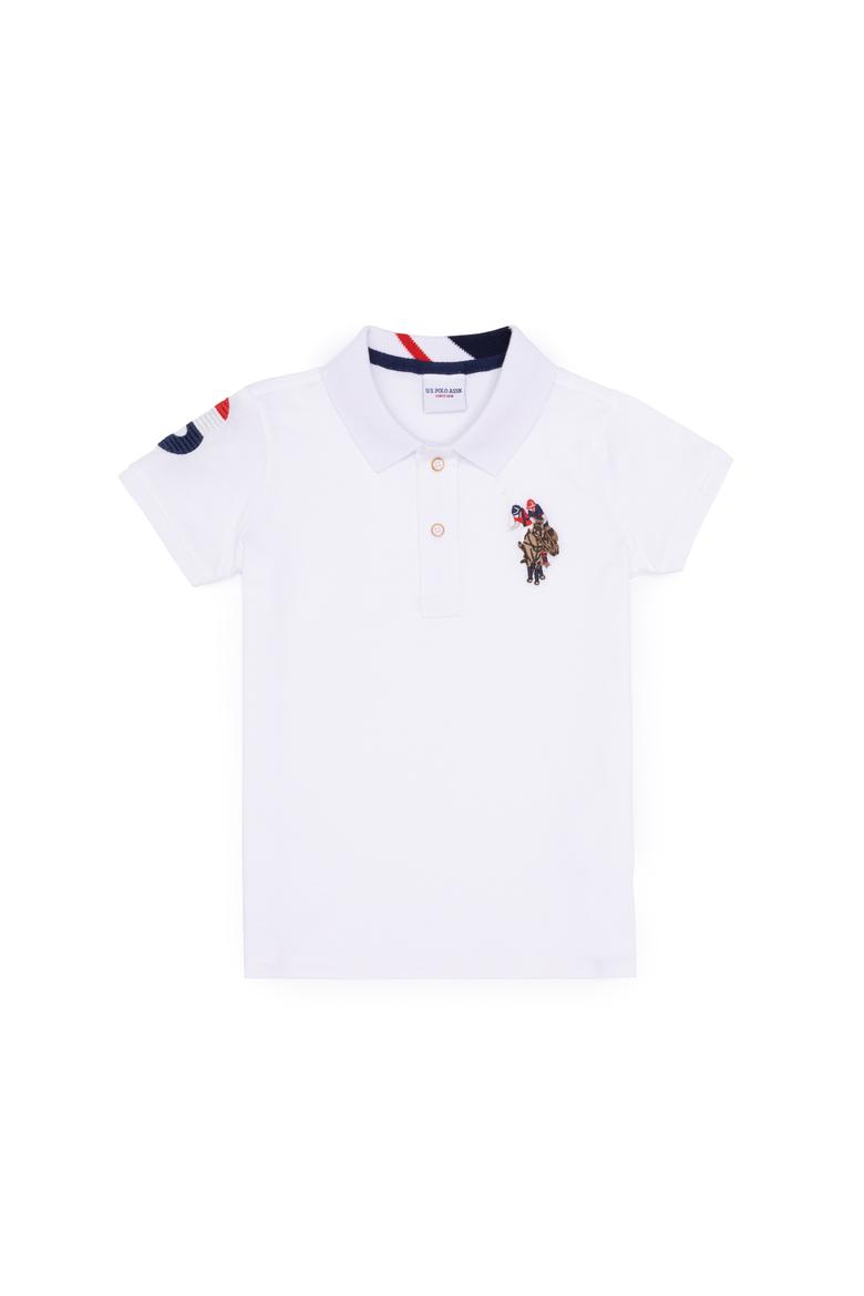 Erkek Çocuk Beyaz Basic Polo Yaka Tişört