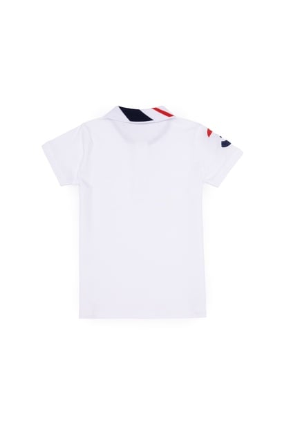 Erkek Çocuk Beyaz Basic Polo Yaka Tişört