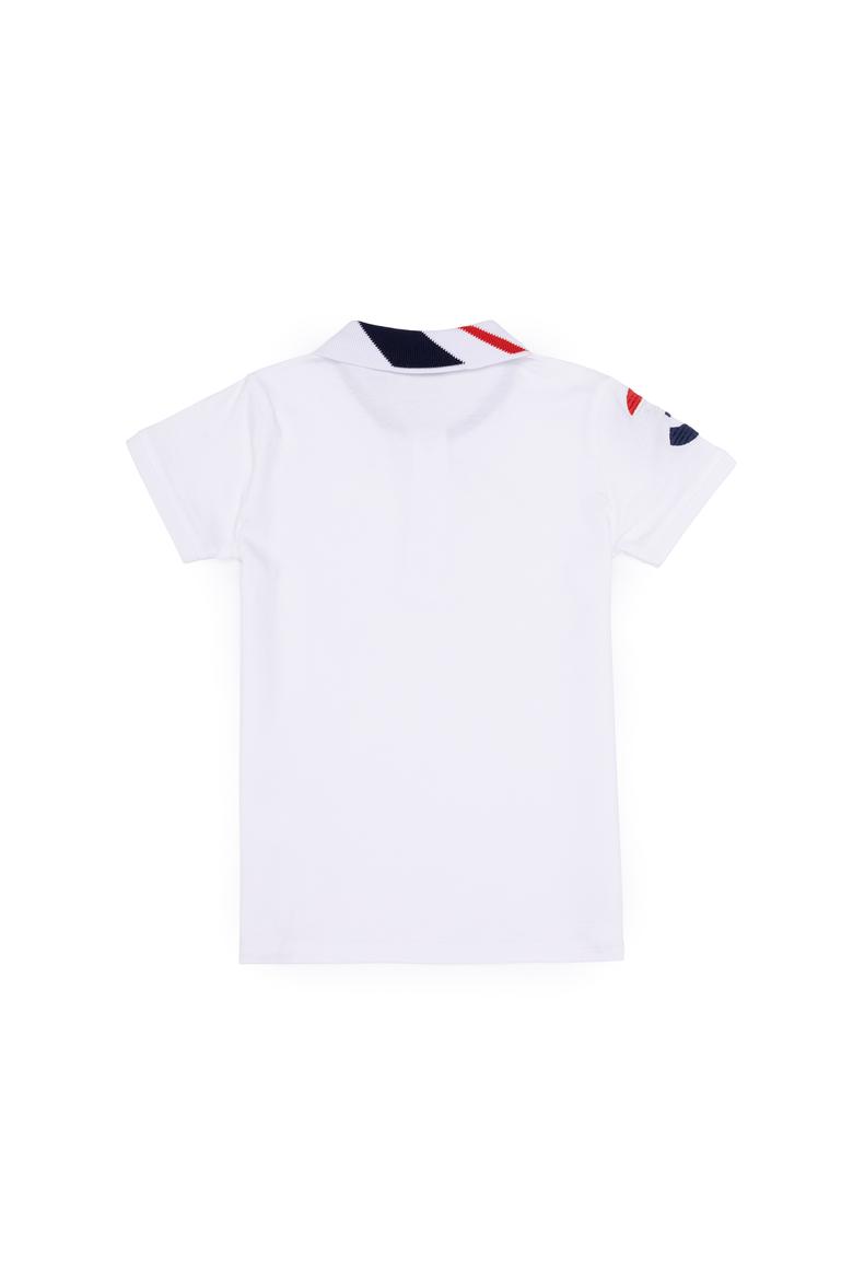 Erkek Çocuk Beyaz Basic Polo Yaka Tişört - 50263006019