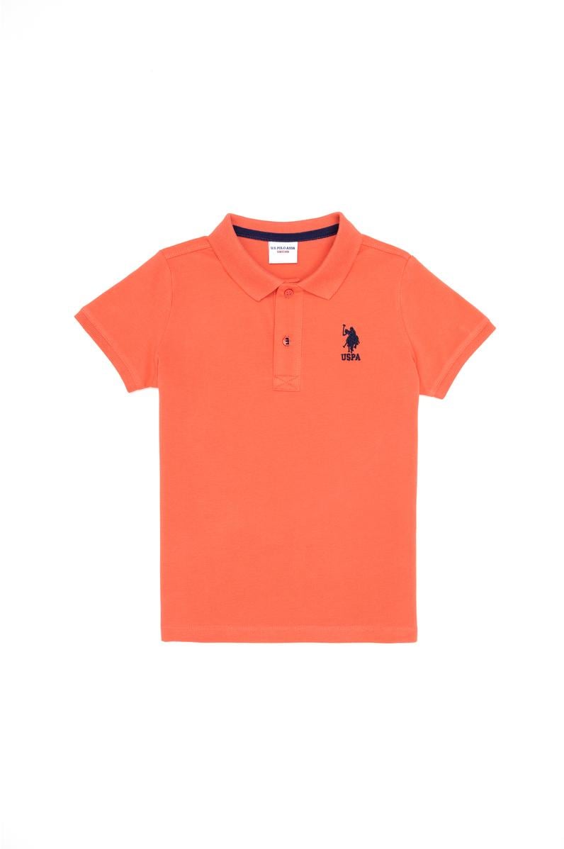 Erkek Çocuk Somon Basic Polo Yaka Tişört