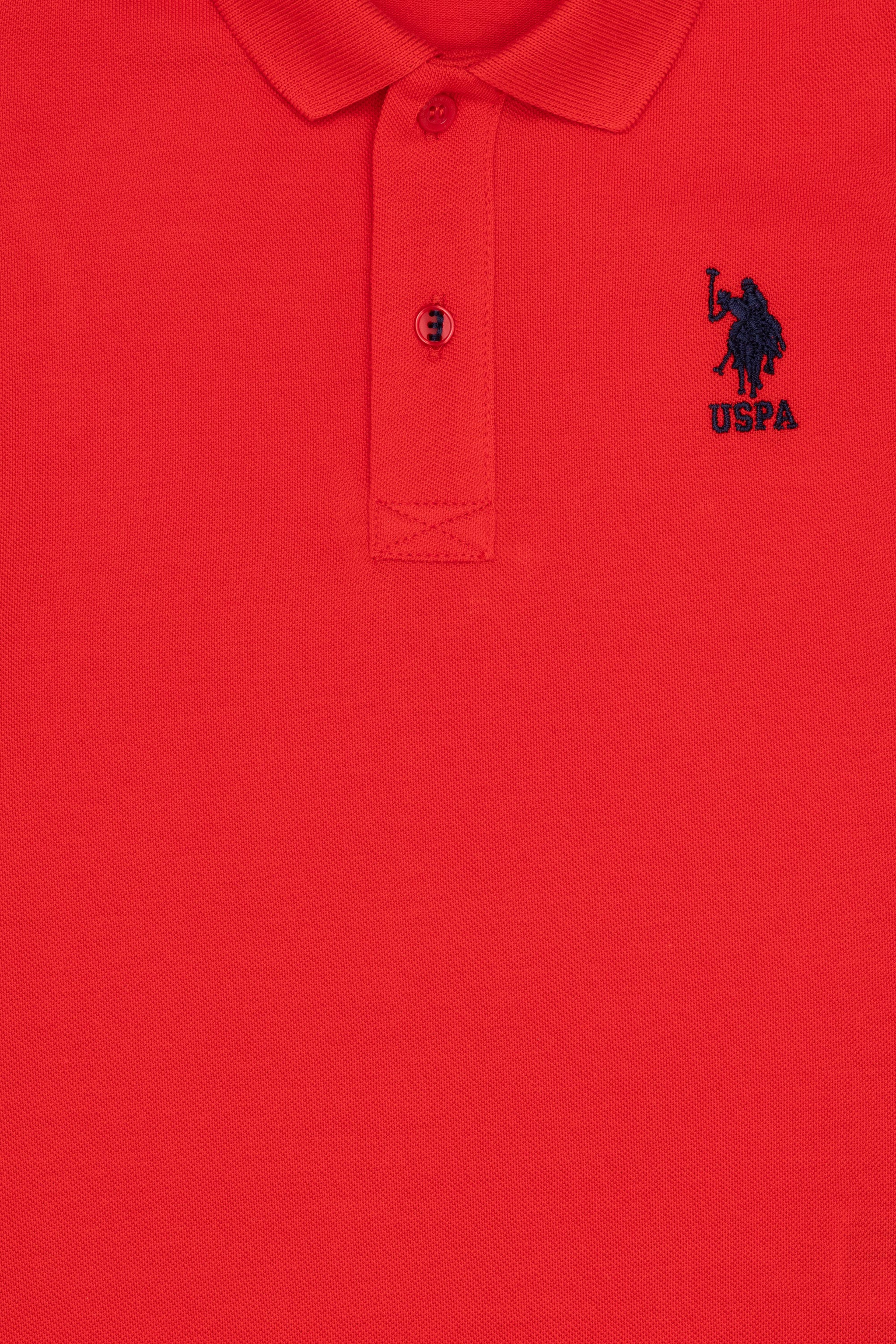 Erkek Çocuk Kırmızı Basic Polo Yaka Tişört - Image 3
