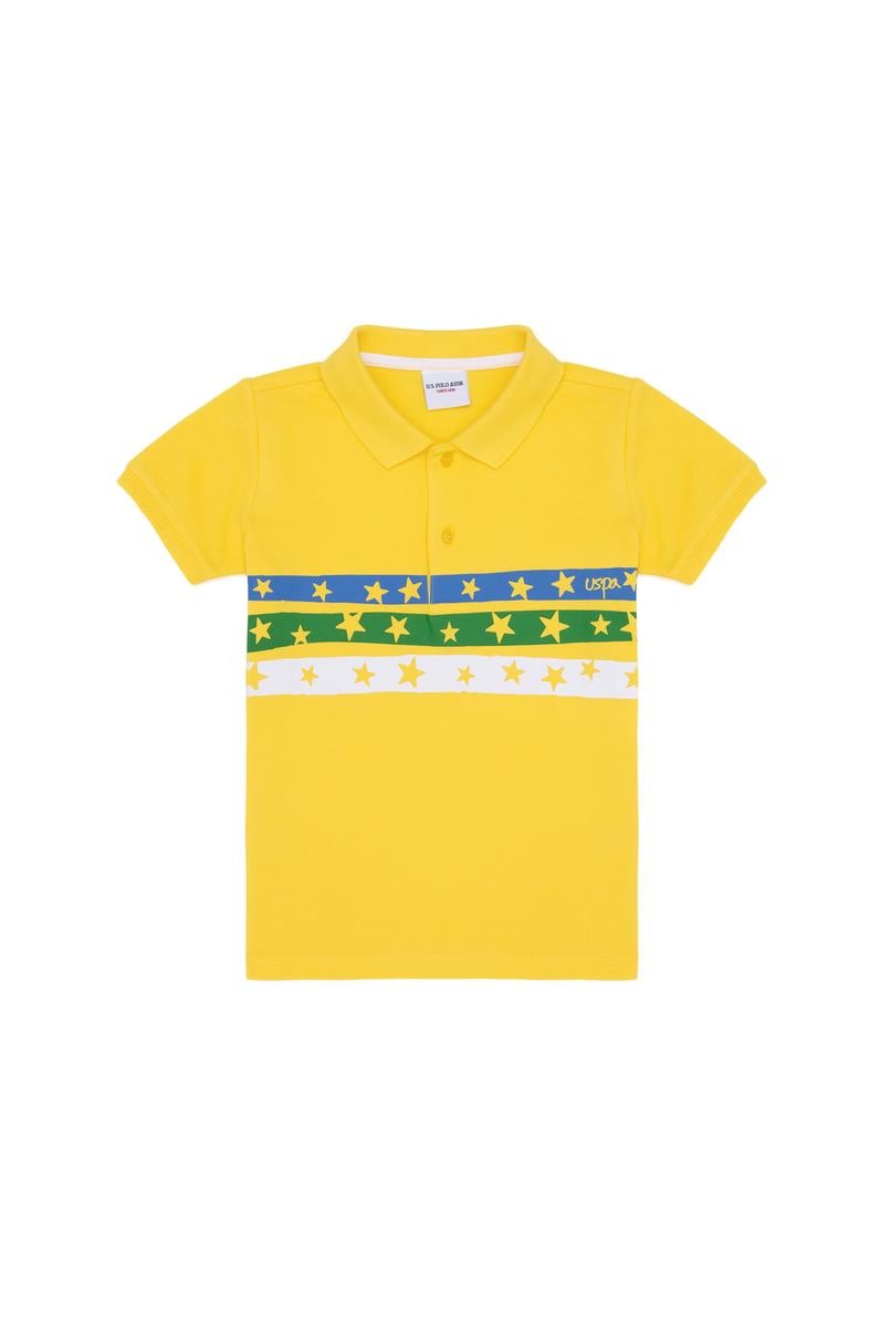 Erkek Çocuk Koyu Sarı Polo Yaka Tişört